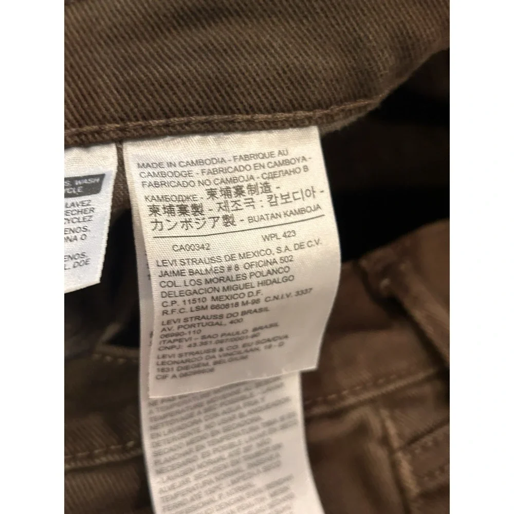 Levis Men's 514‎ Straight Fit Jeans Stretch Brown 34x32